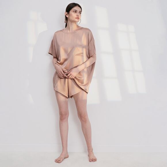 Lunya Washable Silk T Shirt Set - S - Picture 4 of 7